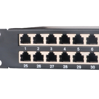 Kualitas Tinggi Perisai FTP 24 Port RJ45 Cat5e Cat6 Panel Patch Jaringan dengan PCB Keystone Jack