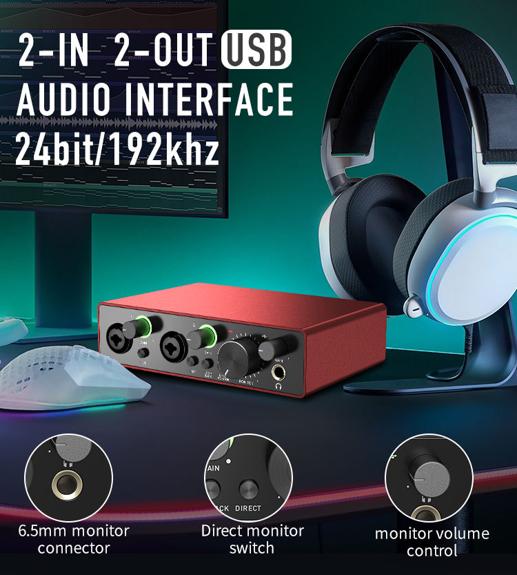 USBマイクキット、192Khz / 24Bit高サンプリングレートコンピュータUSB