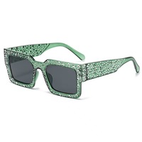 Gafas de sol cuadradas con diamantes de imitación para mujer 2026, montura gruesa con incrustaciones de diamantes, gafas de moda brillantes para fiesta, venta al por mayor