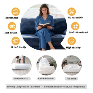 Moderno Sofá Cama de Espuma Comprimido al Vacío Empacado Plano Expansible y Compacto Muebles de Sala de Estar de Fácil Montaje para Ahorrar Espacio - Product Image 3