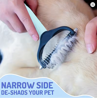 Râteau de toilettage double face pour animaux de compagnie, peignes en ABS pour démêler et éliminer les poils sous-étuis de chiens et chats, brosse anti-poils.