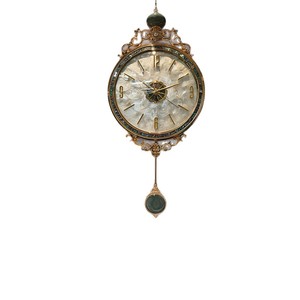 European Style Wall <b>Clock</b> Round Metal Silent Quartz <b>Clock</b> <b>Battery</b> Powered Home Decoration Living Room <b>Clock</b> - Product Image 5