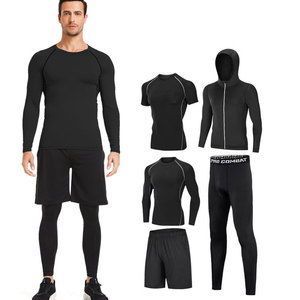 Fitness Suit for Men Gym Workout Bodysuit Long Sleeved Long <b>Pants</b> Quick Drying Clothes Basketball Training Suit - Product Image 1