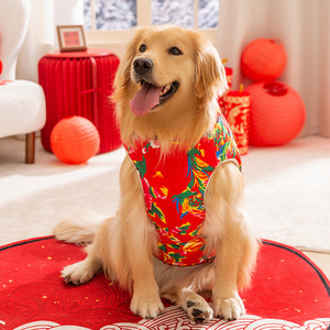 Sudadera Floral grande de otoño e invierno para perros medianos a grandes, ropa Retro con estampado de estilo chino para mascotas para Golden Retrievers - Product Image 3
