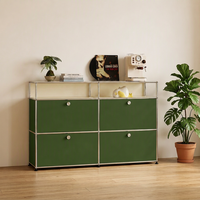 Mueble Auxiliar Moderno Modular de Acero Aleado Ecológico y Duradero con Recubrimiento Antioxidante en Polvo, Unidad de Almacenamiento Apilable OEM para Habitación