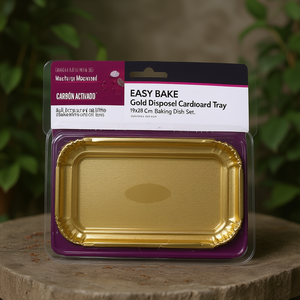 Juego de bandejas desechables 3 piezas cartón (19x28cm) EASY BAKE Oro 15792C - Product Image 3