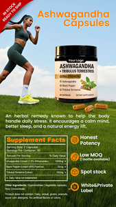 Cápsulas de Ashwagandha Complex con Extracto de <span class=keywords><strong>Tribulus</strong></span> Terrestris y Pimienta Negra, OEM ODM, Muestra y Diseño Gratuitos, MOQ Bajo, Potencia Garantizada - Product Image 6