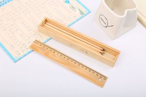 Hot Sale Custom logo Stationery Ruler Factory Custom Ruler Wooden Box <b>Set</b> Gift Wood Ruler - Product Image 4