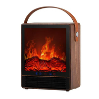 Mini Chauffage Électrique 1500W avec Effet de Flamme Réaliste en Céramique PTC, Chauffage d'Appoint Silencieux 36dB avec Commande Vocale pour Chambre à Coucher