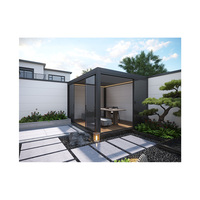 Pergola solaire à lames orientables Garraf pour terrasse extérieure, résistante aux intempéries, avec cadre à lames