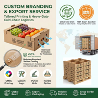 Cajas de Cartón Corrugado Reciclables para Frutas y Verduras, Transpirables, de 3/5 Capas, para Conservación de Frescura, con Logotipo Personalizado, Exportación al por Mayor