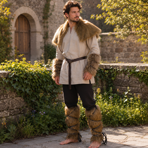 Accesorios de Disfraz Vikingo, Juego de 3 Piezas: Chal de Piel Sintética con Cinturón y Brazaletes, Accesorios para Disfraces de Halloween, Cosplay, TV y Cine - Product Image 3