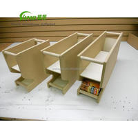 Organisateur en bois personnalisé OEM en gros, conteneur empilable, supports et étagères de rangement pour PC, en acier inoxydable, carré, laqué VINO
