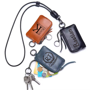 Cartera Pequeñ<span class=keywords><strong>a</strong></span> de Cuero Suave Grabada Personalizada, Monedero Retro <span class=keywords><strong>para</strong></span> Colgar al Cuello, con Nombre y Logotipo, Compacta, <span class=keywords><strong>para</strong></span> Monedas, Regalo - Product Image 1