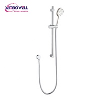 Système de douche mural Gohler en acier inoxydable avec barre coulissante et douchette à 3 fonctions, robinets de bain et de douche