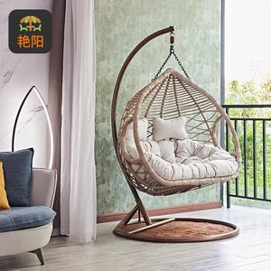 Silla Colgante Tipo Cesta de Ratán para Interiores, Dormitorio, Balcón, Estilo Nido de Pájaro, Ideal para el Hogar, Dropshipping Shopify - Product Image 4