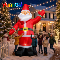 Grand modèle gonflable de Père Noël pour publicité extérieure, avec éclairage LED suspendu, décoration gonflable de Noël