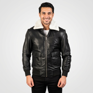 Men's High Street Style <b>Winter</b> Genuine <b>Leather</b> <b>Jacket</b> High Quality Warm Cow Skin Vintage Breathable Fashion on Sale - Product Image 1