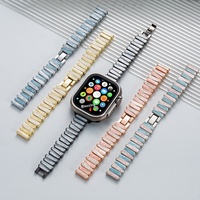 Bracelet à breloques en PVC coloré irrégulier pour montre série 11, modèle fin haut de gamme pour femmes, fermoir à pression de 14 mm