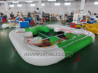 Usine de vente en gros, île flottante gonflable pour 8 personnes, glacière pour piscine de lac Tropical, rivière, radeau de natation, salon flottant