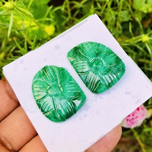 Par de Esmeraldas naturales personalizadas, piedras preciosas únicas hechas a mano de 28 quilates para diseño de joyas - Product Image 5