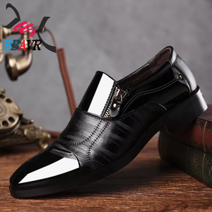 Four Seasons New Men's <b>Wedding</b> Business PU <b>Shoes</b> ZIP Closure Breathable Anti-Slip Midsole Rubber <b>Shoes</b> - Product Image 4