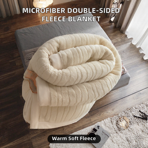 Solid Color Microfiber Fleece Bed <b>Blanket</b> Double Sided Polyester <b>Throw</b> <b>Blanket</b> for Home Hotel Travel - Product Image 2