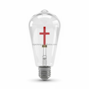 علبة بطارية بإضاءة LED ذات أجواء دينية، مصباح LED على شكل صليب يعمل بتيار مستمر 3 فولت، مصباح LED على شكل صليب طراز ST64 - Product Image 1