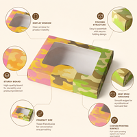 Boîte d'emballage en papier personnalisée imprimée camouflage multicolore pour produits capillaires, idéale pour les salons de coiffure et la vente au détail