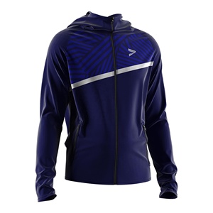 Chaqueta cortavientos con capucha para hombre resistente al viento con cremallera completa y dobladillo plano moderno para uso al aire libre e informal - Product Image 5