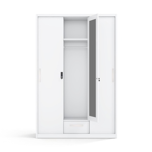 Armoire métallique imprimée à 3 portes coulissantes avec miroir et tiroir, structure en acier de 1200 mm, vente chaude sur le marché SEA - Product Image 3
