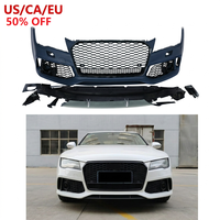 Pare-chocs avant style RS7 avec calandre en maille pour Audi A7 S7 C7 C7.5 2009-2018, kit carrosserie de conversion facelift, pièces de rechange