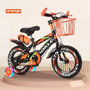 Turuncu 20 inç çocuk bisikleti ayarlanabilir çocuk bisikleti ayrılabilir yardımcı tekerlek çift fren bisiklet 2-10 yıl çocuk bisiklet