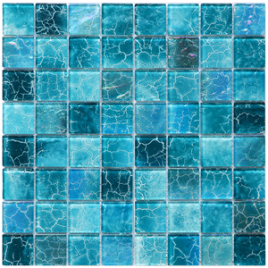 Mosaicos de Vidrio para Piscina, Mosaico de Vidrio Iridiscente Azul Esmerilado para Baño, Cocina y Revestimiento - Product Image 2