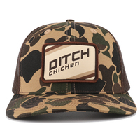 Gorra Trucker Richardson 112 de 6 Paneles con Logotipo de Parche de Malla y Diseño Camuflaje Marrón Pato Personalizado