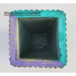 Rustic Vintage Hand Carved <b>Wood</b> <b>Vase</b> Floral Design <b>Bamboo</b> Material for Modern & Antique for Living Room Garden Gift - Product Image 1