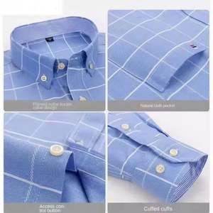Camisa de Moda para Hombre, Delgada, de Manga Larga, Casual, Entallada, con Estampado a Cuadros y Rayas, Camisa Formal de Vestir, Talla Grande - Product Image 4