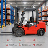 Chariot élévateur électrique pour entrepôt, 2 tonnes, 2,5 tonnes, 3 tonnes, contrepoids, hauteur de levage 3 m, déplaceur latéral, chariot élévateur à batterie