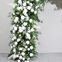 Arche de mariage incurvée 6 pieds x 7 pieds avec fleurs en soie, pliable et portable pour les mariages