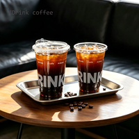 HANYONG Logo personnalisé de gobelets jetables en plastique PET transparent 16oz pour café glacé Milkshake Slush avec couvercles et pailles