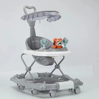 Marche-bébé pliable multifonctionnel anti-retournement avec musique, en plastique, pour enfants, poussette d'apprentissage de la marche, capacité 20 kg