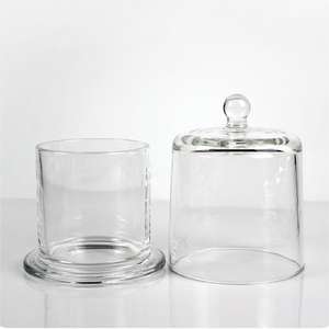 Portavelas de escritorio con forma de campana transparente de cristal transparente vacío de lujo, tarro de vela perfumado con cubierta para decoración, vela Diy - Product Image 3