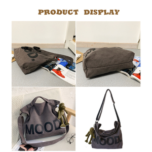 Alta Qualidade Grandes mulheres saco de compras capacidade ombro bolsa portátil senhora lona Tote Sacola de compras com zíper e bolso - Product Image 3