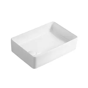 איכות מעולה לחסוך מקום כיורי אדים לבנים מבריק חדר אמבטיה קרמיקה חתיכה אחת S-901 כיור תלוי קיר כיורי משטח לבית ולמלון