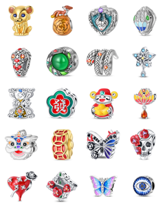 Colgantes de circonita con temática <span class=keywords><strong>rosa</strong></span> de los doce signos del zodíaco, en forma de <span class=keywords><strong>corazón</strong></span>, chapados en plata, para uso diario unisex, accesorios de joyería DIY - Product Image 1