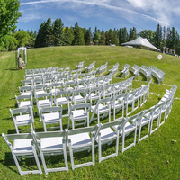 Chaise pliante Wimbledon en résine blanche portable pour événements, mobilier d'extérieur empilable pour location et fêtes