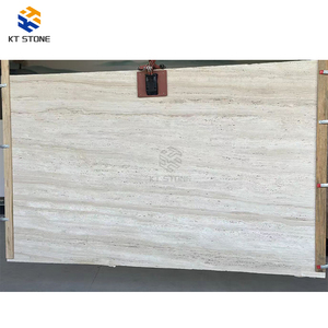 Dalle <span class=keywords><strong>de</strong></span> marbre Travertin <span class=keywords><strong>de</strong></span> <span class=keywords><strong>Toscane</strong></span> Blanc Ivoire, personnalisable pour mur <span class=keywords><strong>de</strong></span> fond TV, plinthe décorative - Product Image 2
