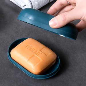 Soap Dish Oval Plastic With Lid Large Size Bathroom Soap Holder Portable Soap Tray For Home Use - Product Image 3