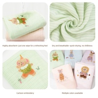 Serviette de bain rayée pour bébé avec applique brodée, douce pour la peau, couverture de bain pour enfants, équipement de natation, commandes en gros