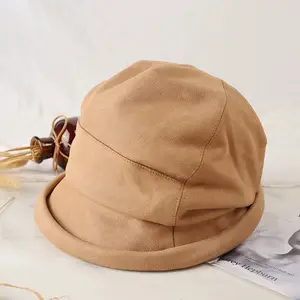 Custom Embroidered Bucket Hat Versatile Deer Skin Plush Fishmen Hat Cooling Sunshade Sunscreen Bucket Hat